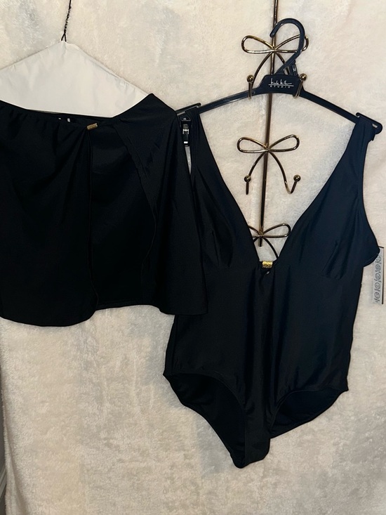 Tahari Other - Tahari Black One-Piece Swimsuit with Matching Cover Up Skirt
